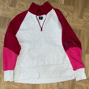 Nike colorblock pink and grey women’s quarter zip